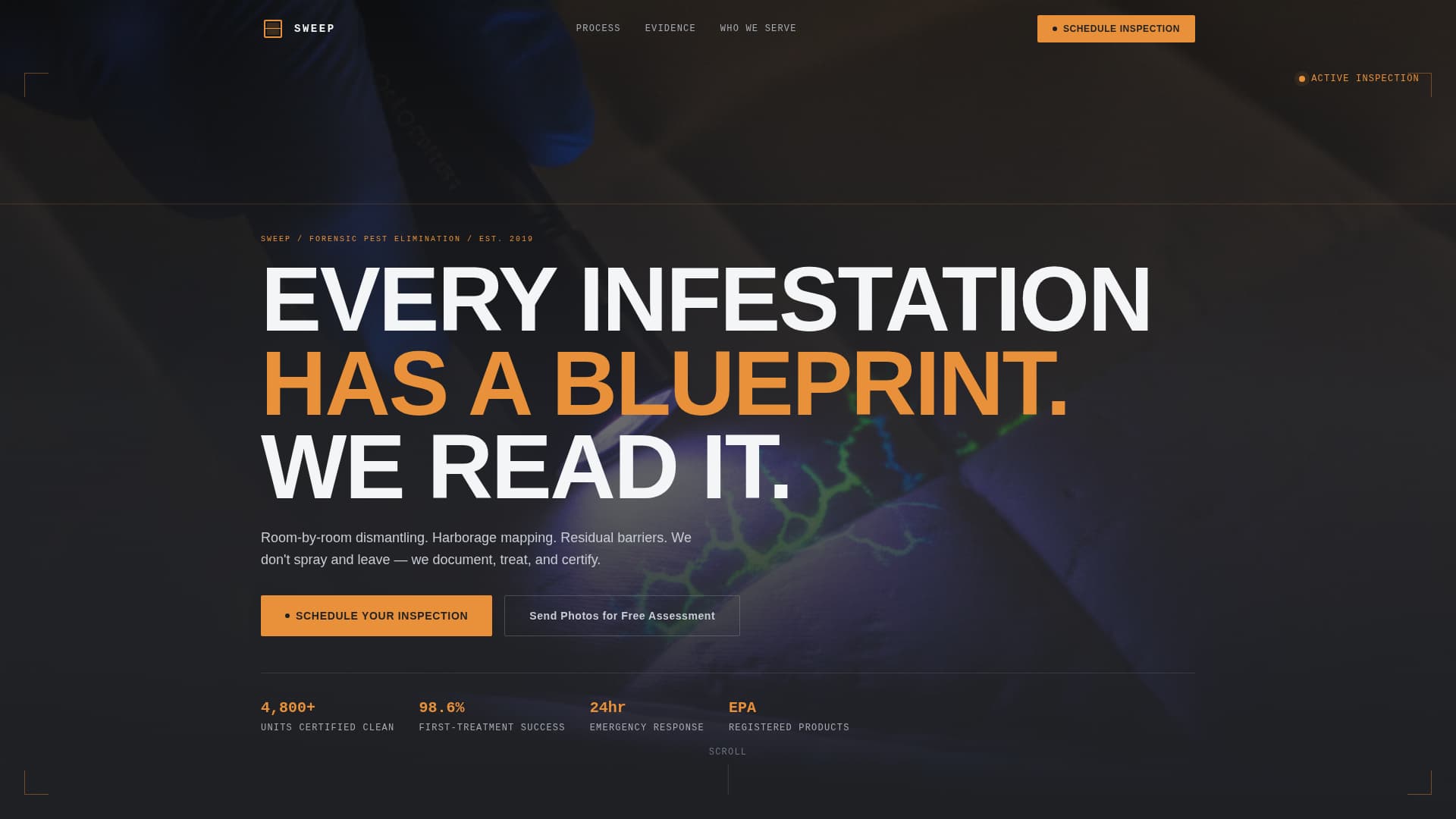 Sweep - Certified Exterminator Landing Page Template
