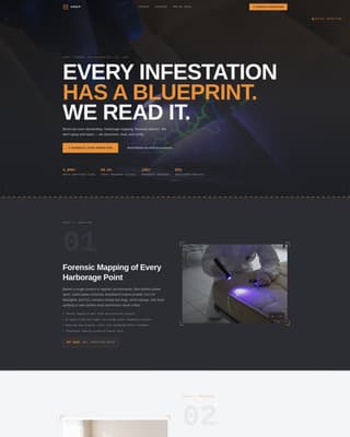 Bed Bug Exterminator Website Template with Inspection Booking