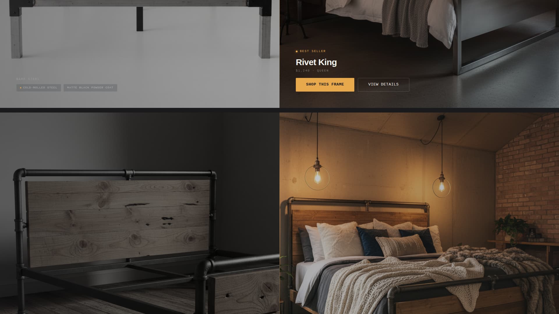 Forge - Industrial Bedroom Landing Page Template