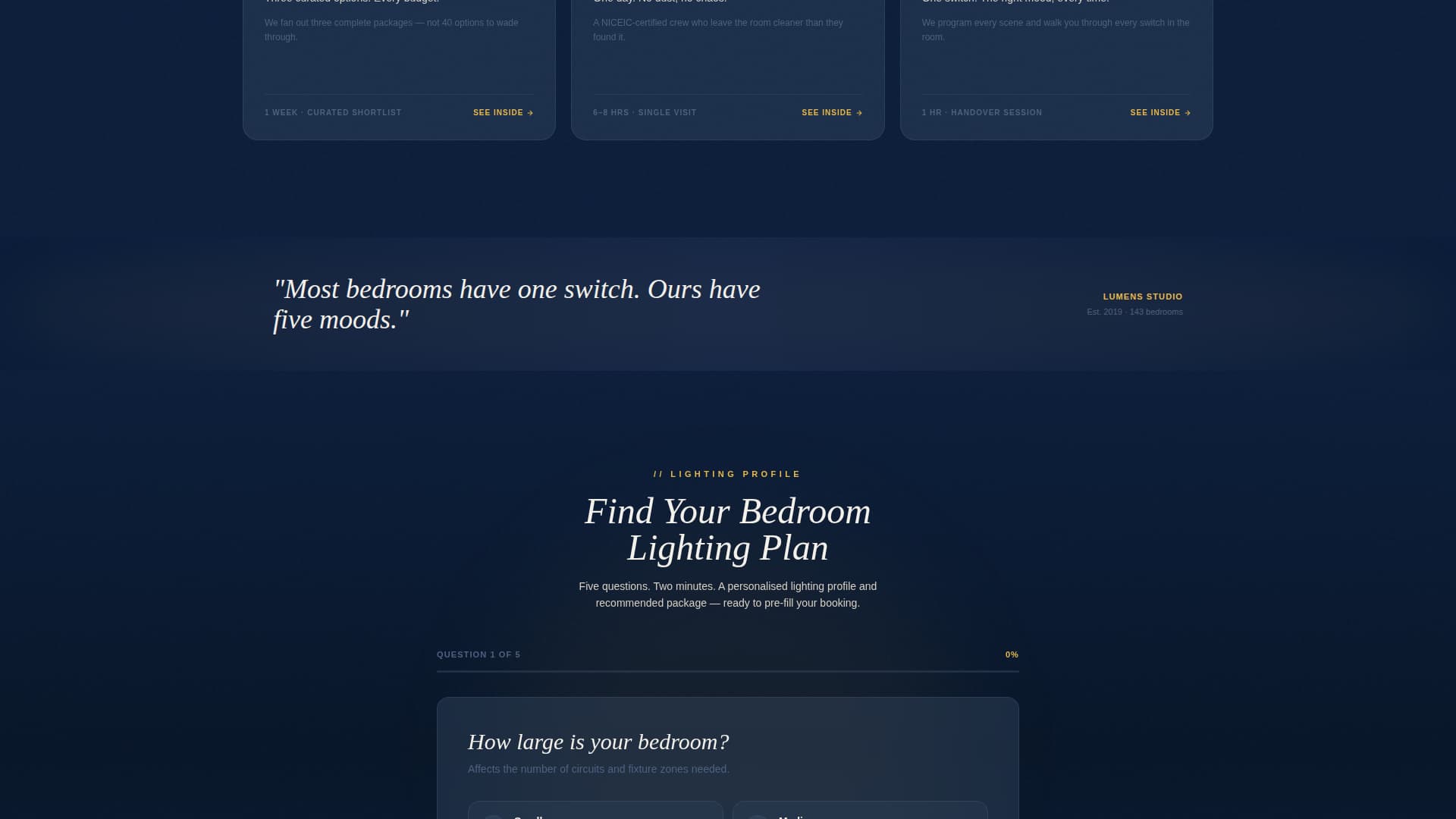 Lumens - Radiant Bedroom Landing Page Template