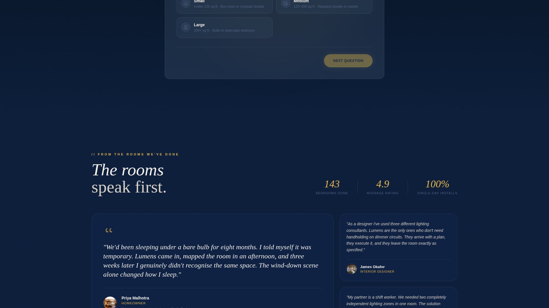 Lumens - Radiant Bedroom Landing Page Template