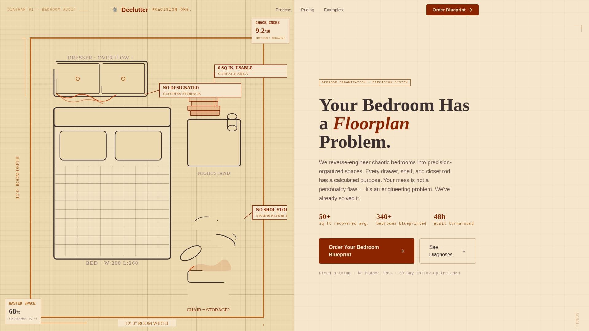 Declutter - Precision Bedroom Landing Page Template