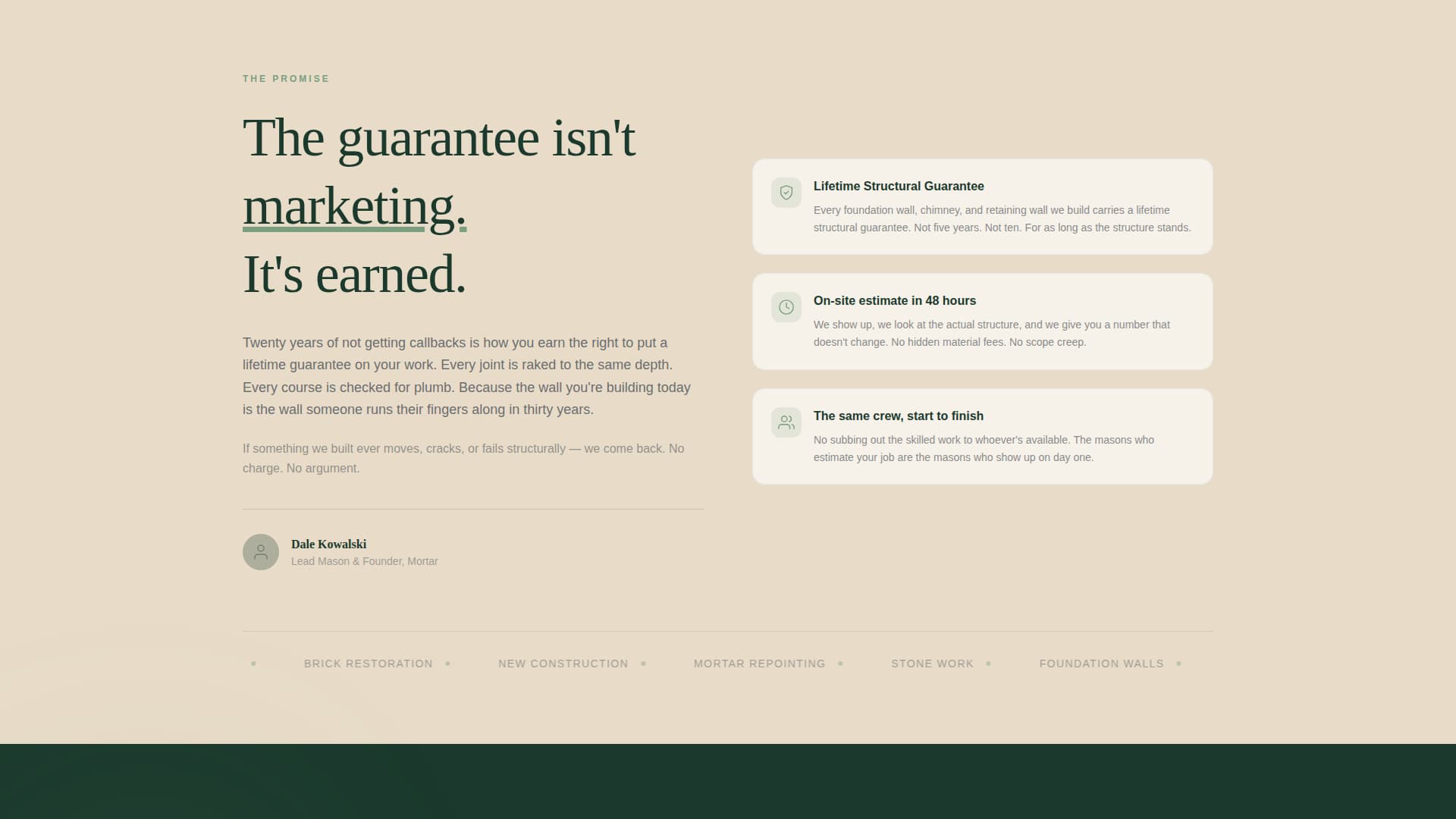 Mortar - Trusted Masonry Landing Page Template