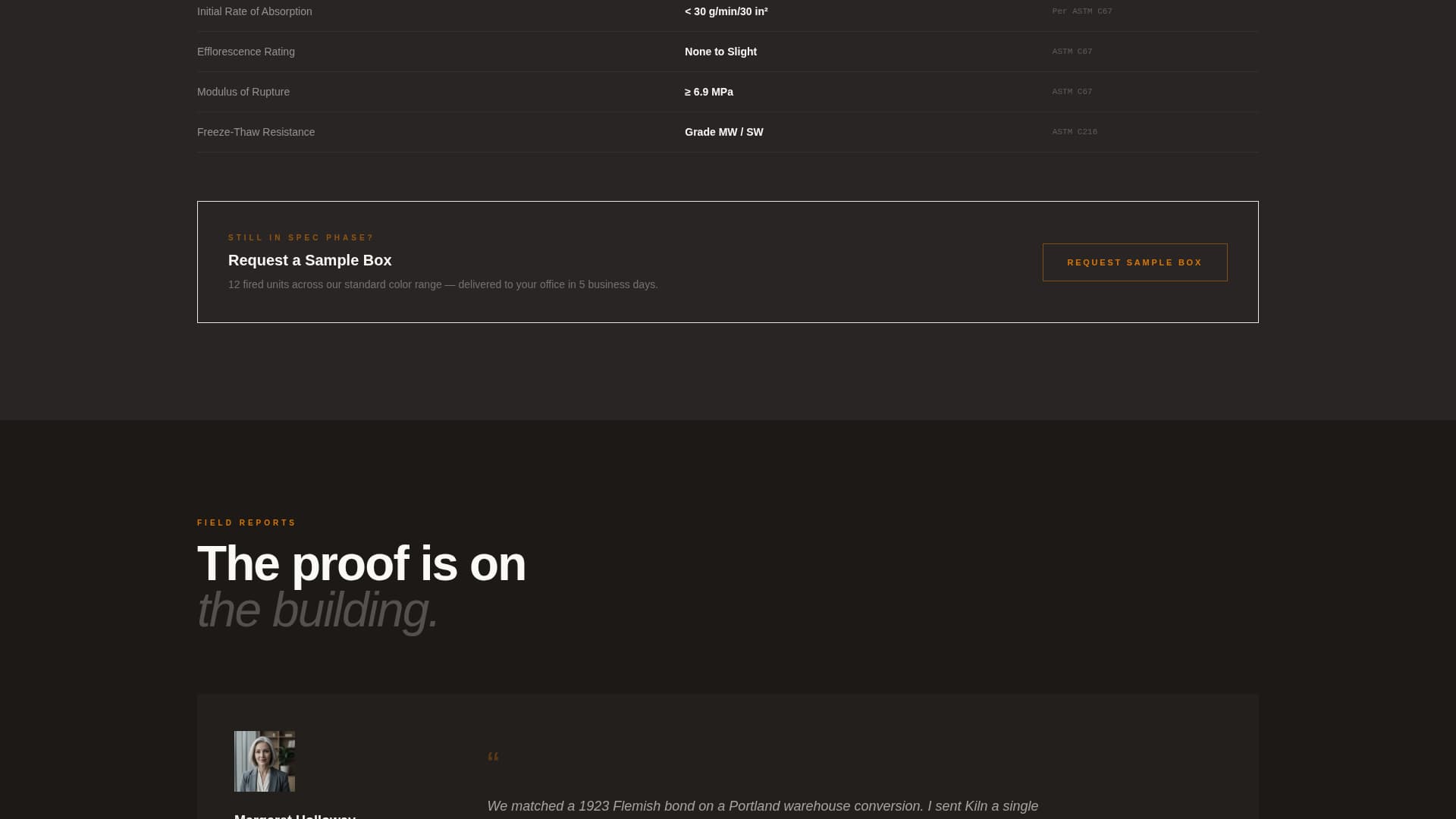 Kiln - Handcrafted Brickfabricator Landing Page Template