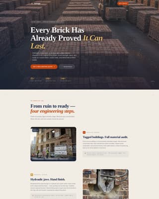Salvage - Reclaimed Brickrecycler Landing Page Template