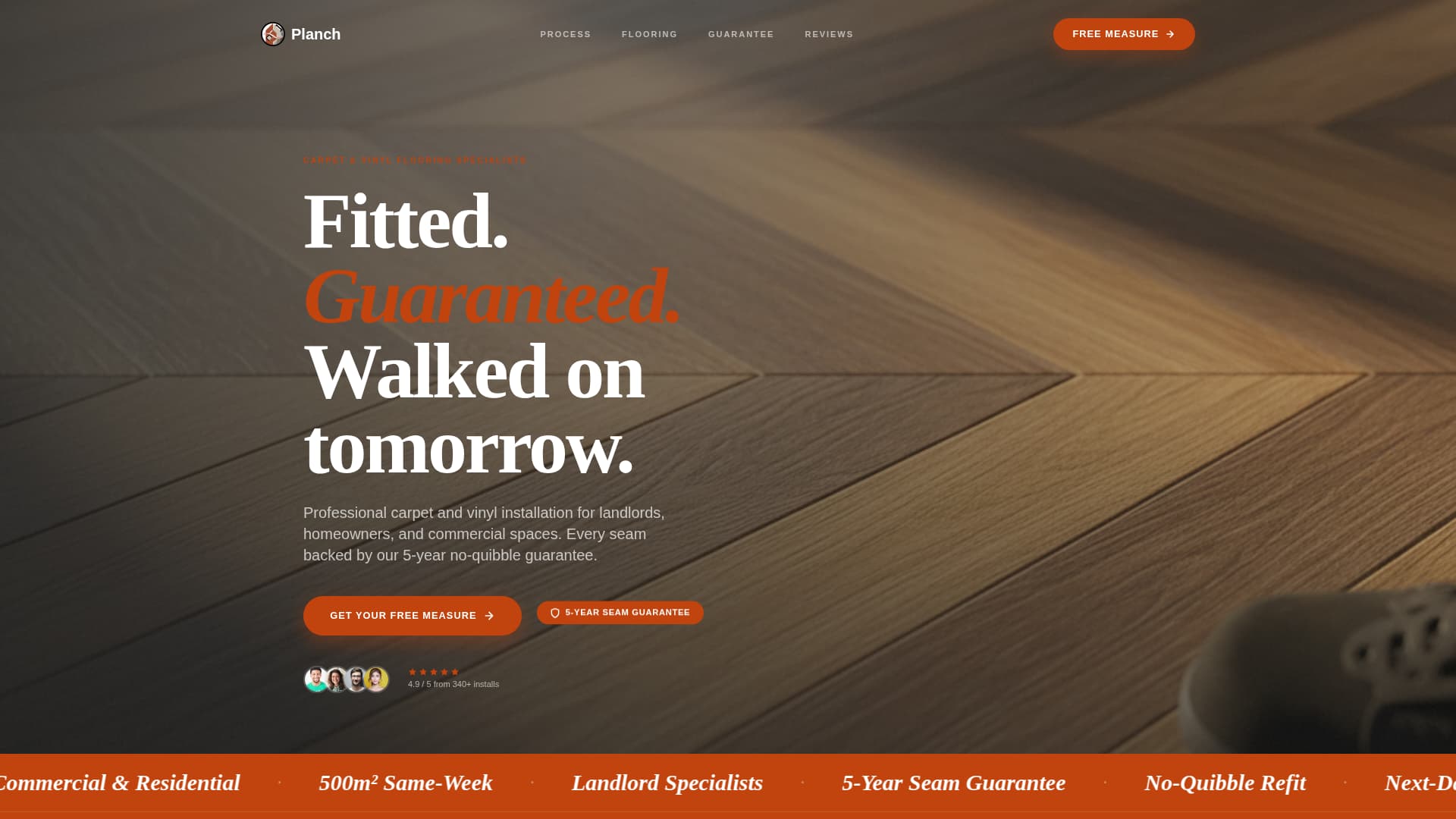 Planch - Guaranteed Flooring Landing Page Template