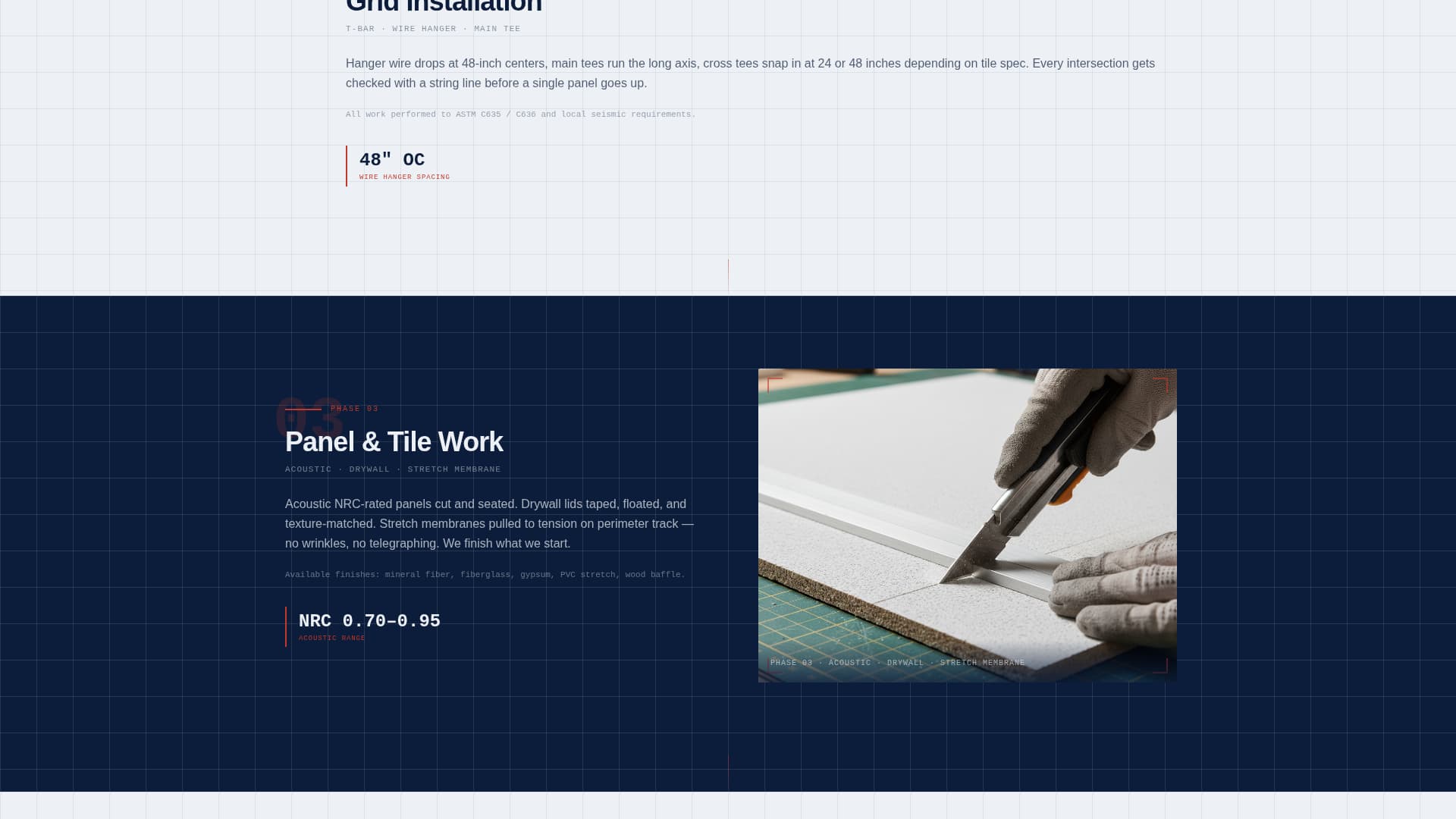 Soffit - Precision Ceiling Landing Page Template