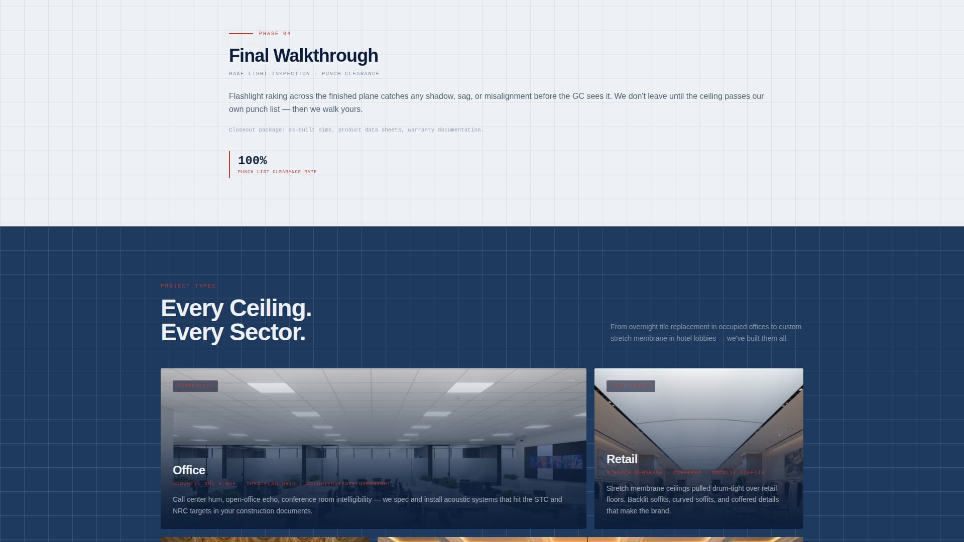 Soffit - Precision Ceiling Landing Page Template