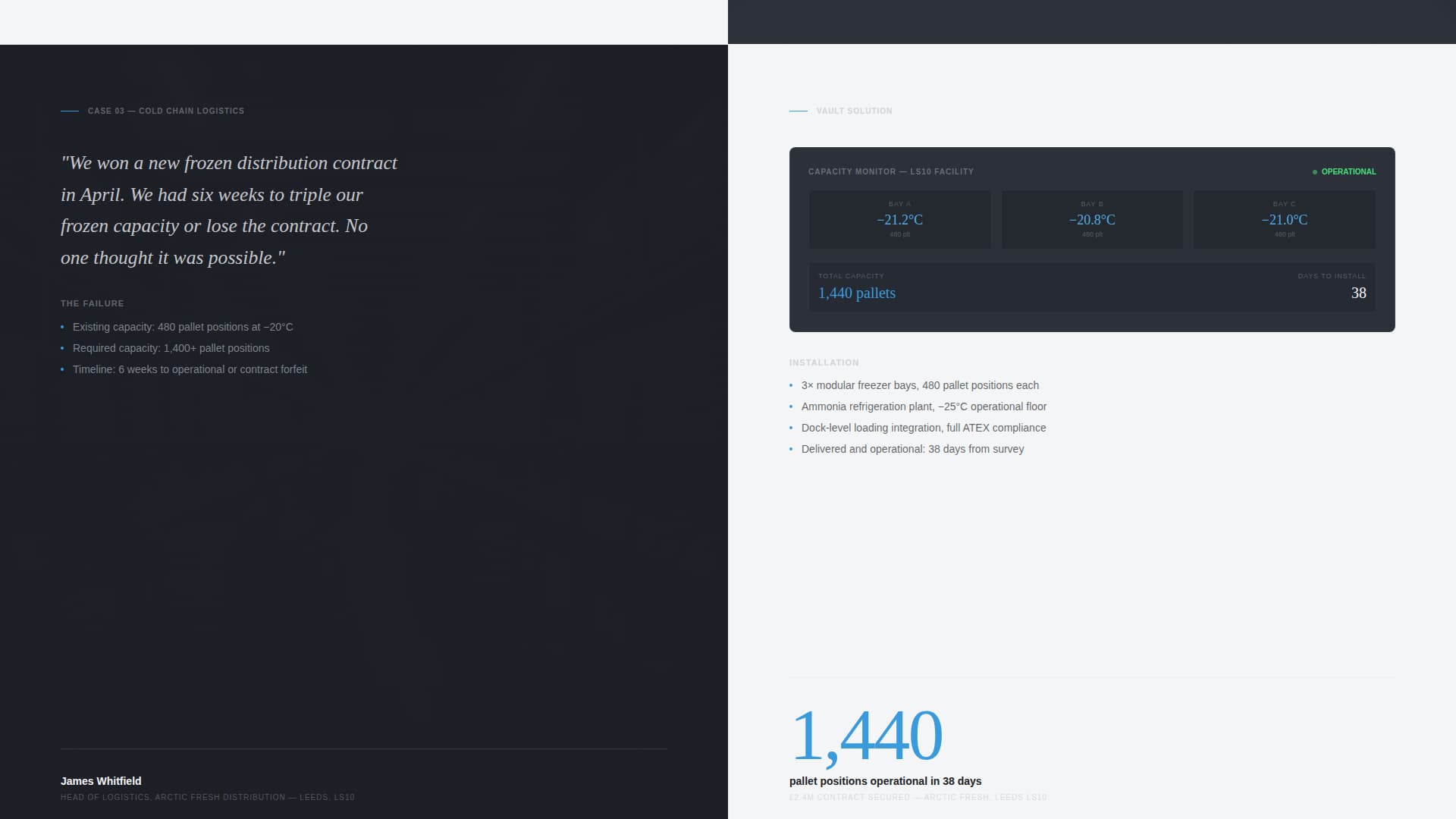 Vault - Precision Coldroom Landing Page Template