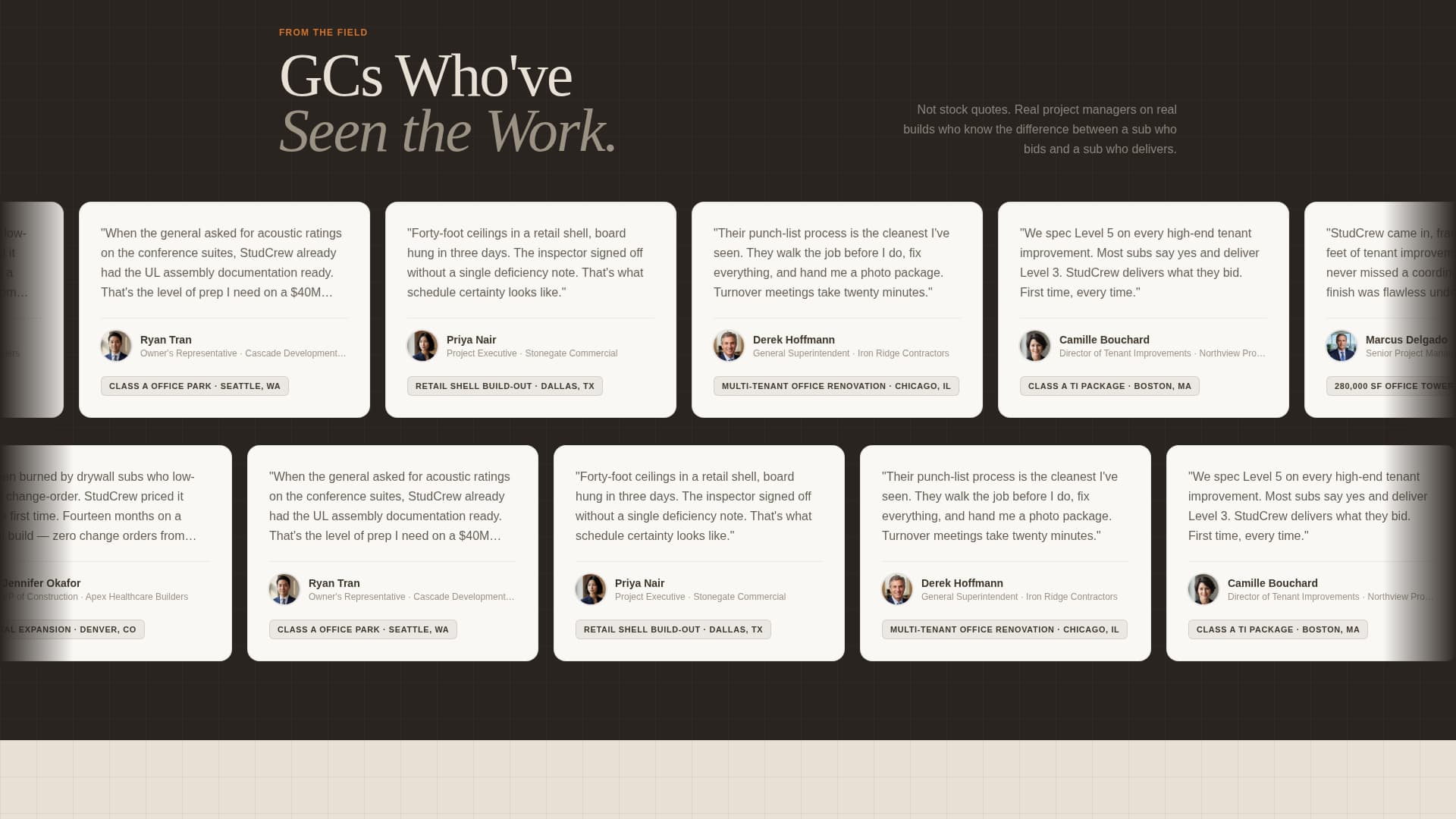 Studcrew - Precision Commercial Landing Page Template