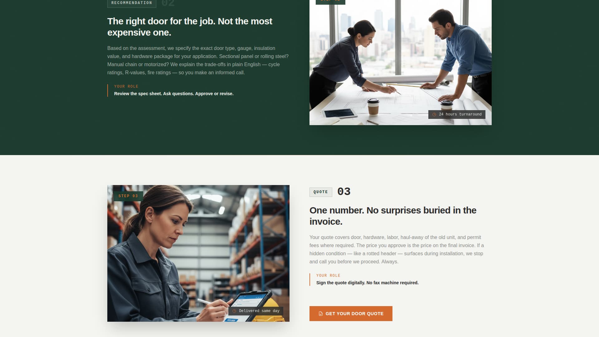 Rollup - Precision Overhead Landing Page Template