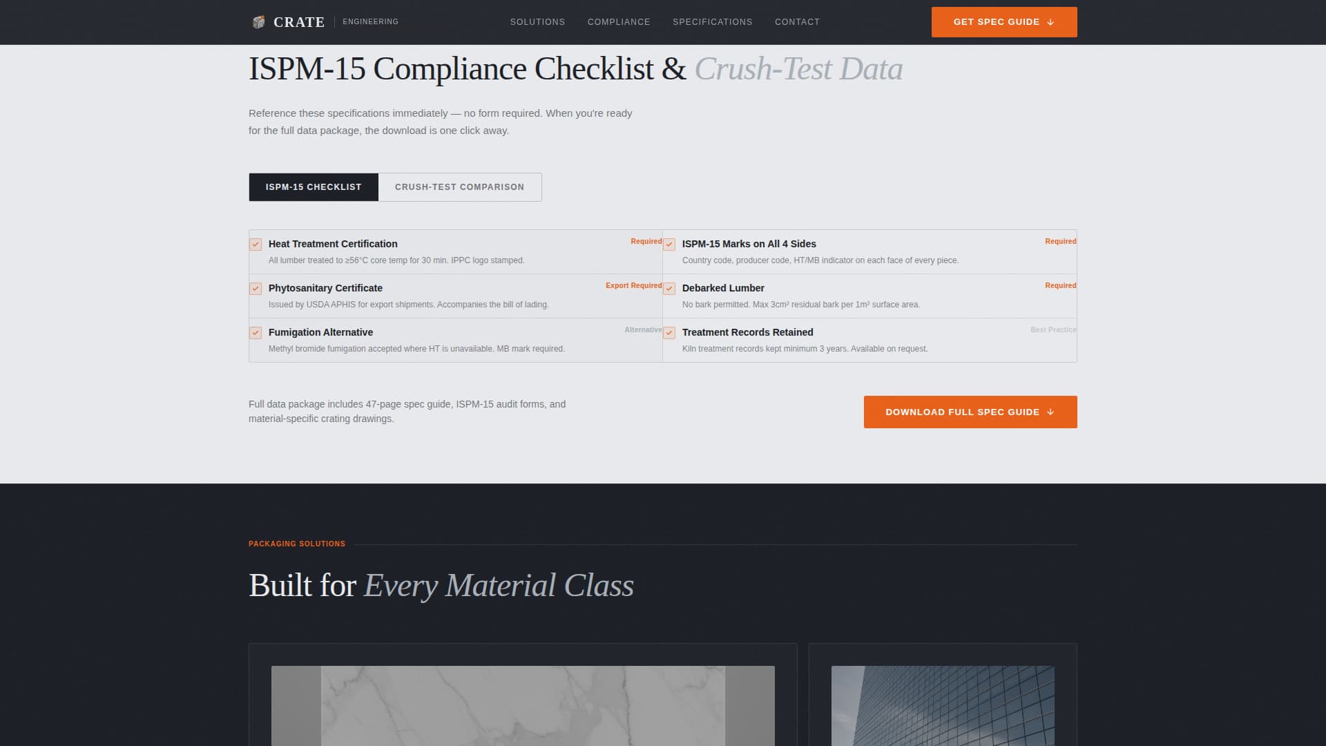 Crate - Precision Materialpackaging Landing Page Template