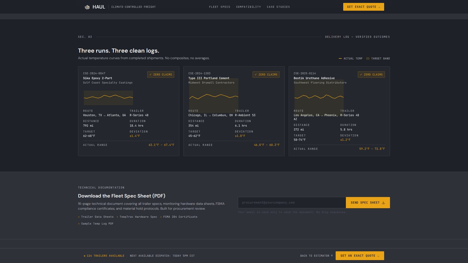 Haul - Precision Climatecontrolled Landing Page Template