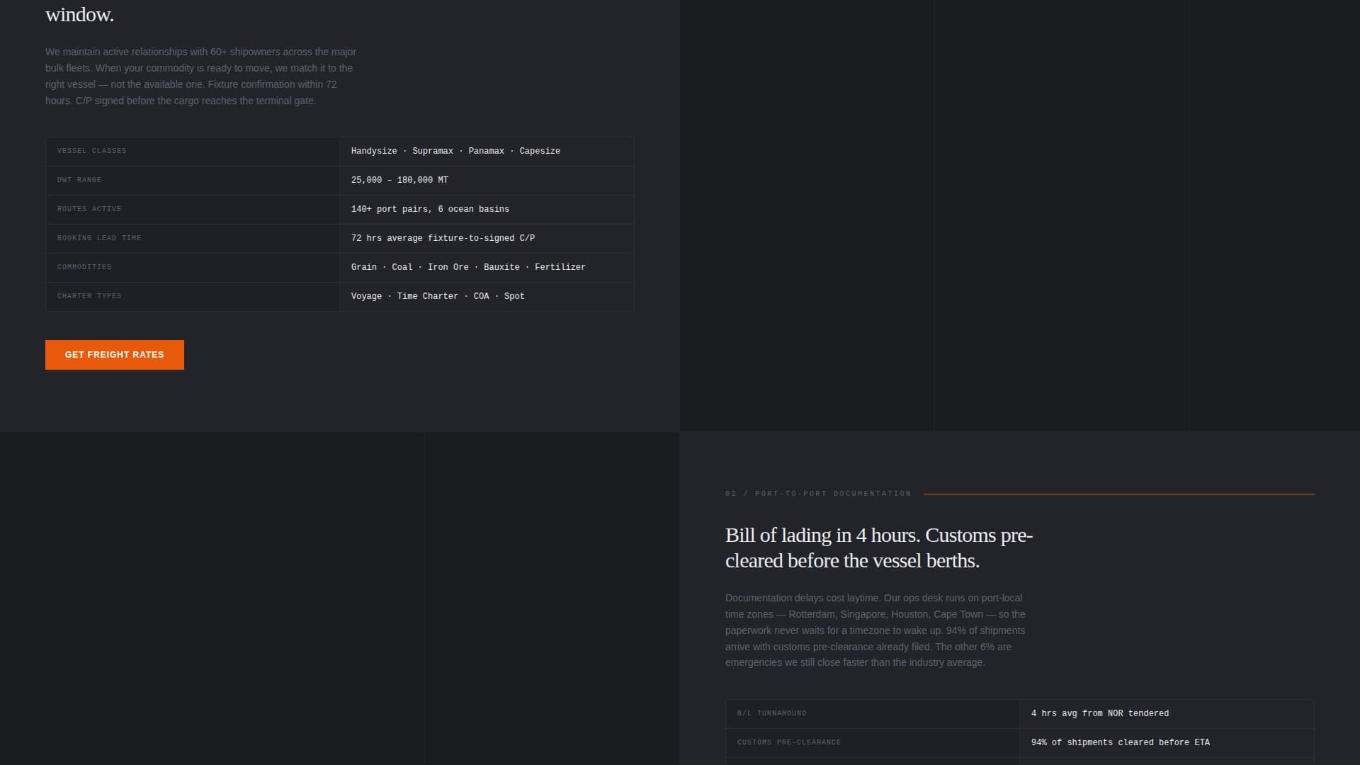 Tonnage - Precision Freight Landing Page Template