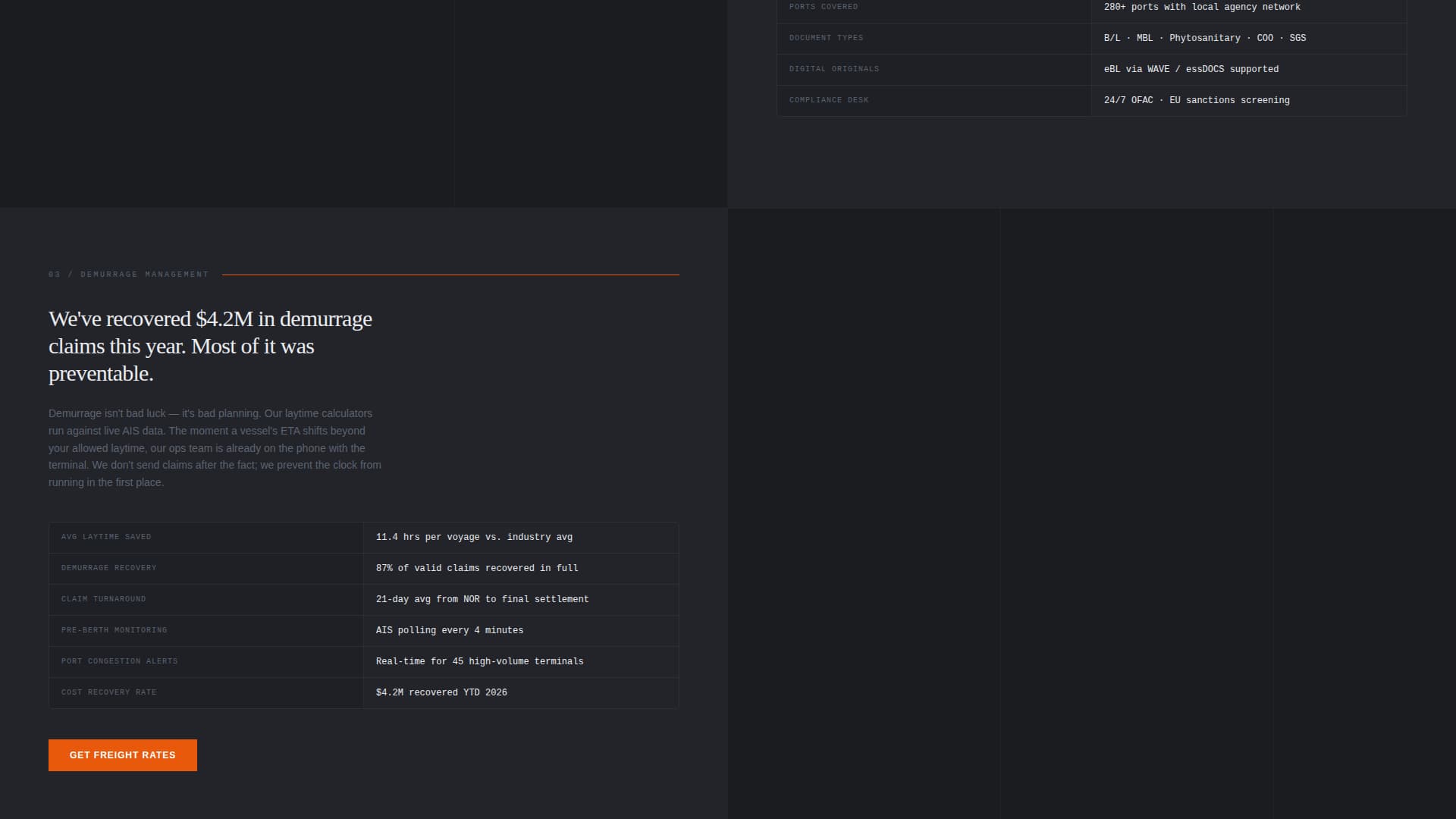Tonnage - Precision Freight Landing Page Template