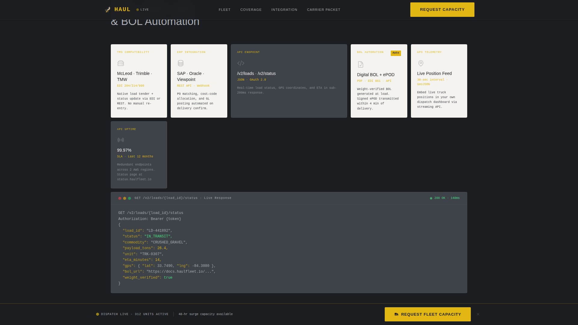 Haul - Precision Bulkdelivery Landing Page Template