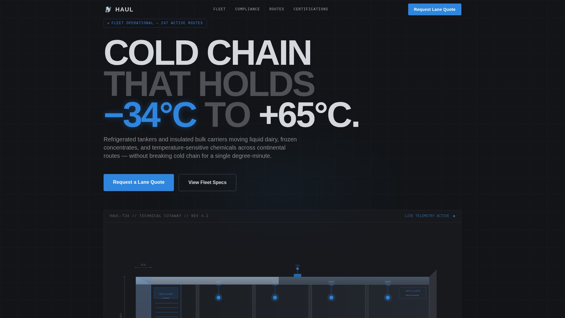 Haul - Precision Coldchain Landing Page Template