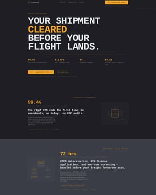 Clearance - Precision Customs Landing Page Template