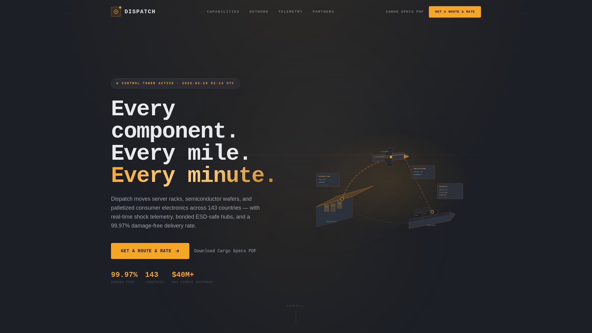 Dispatch - Highvalue Logistics Landing Page Template