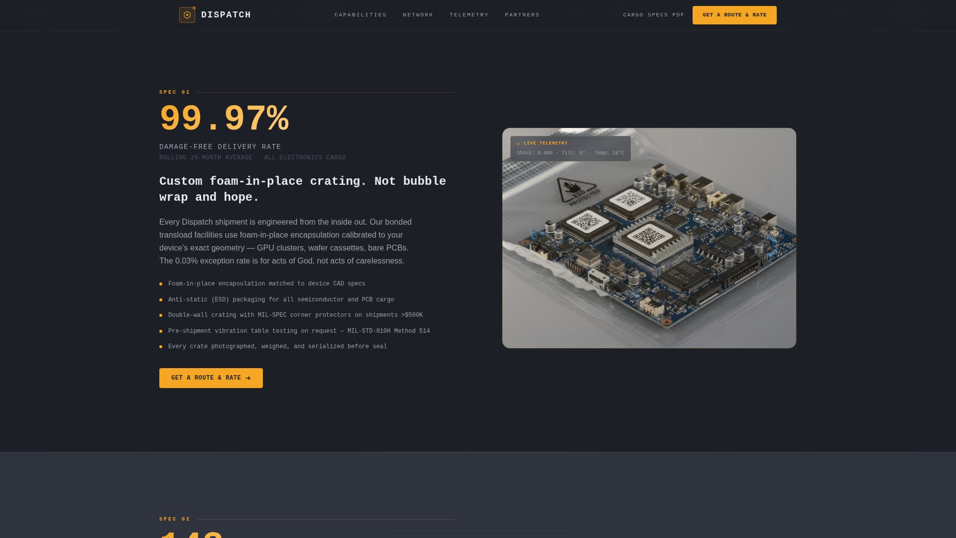 Dispatch - Highvalue Logistics Landing Page Template