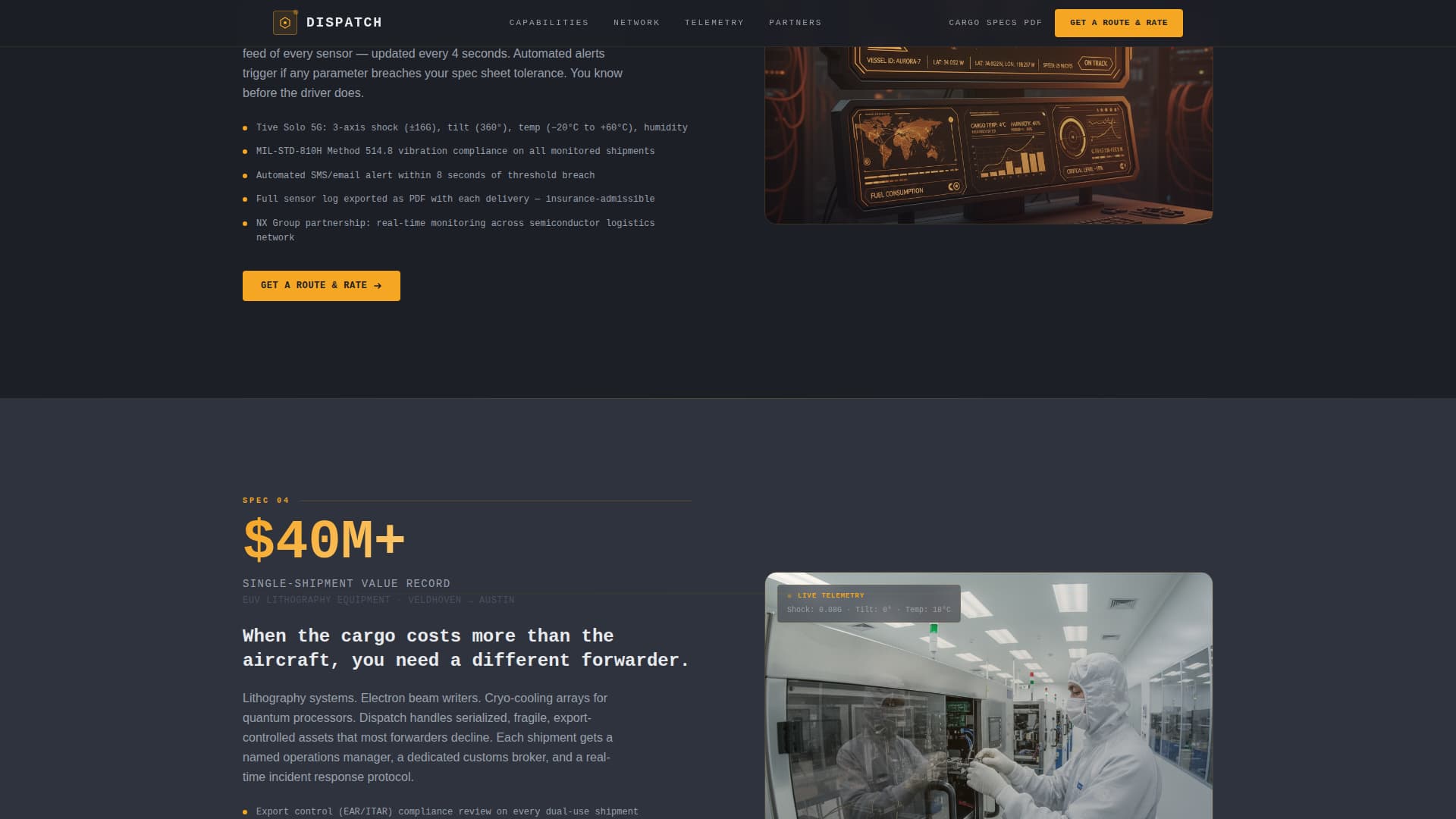 Dispatch - Highvalue Logistics Landing Page Template