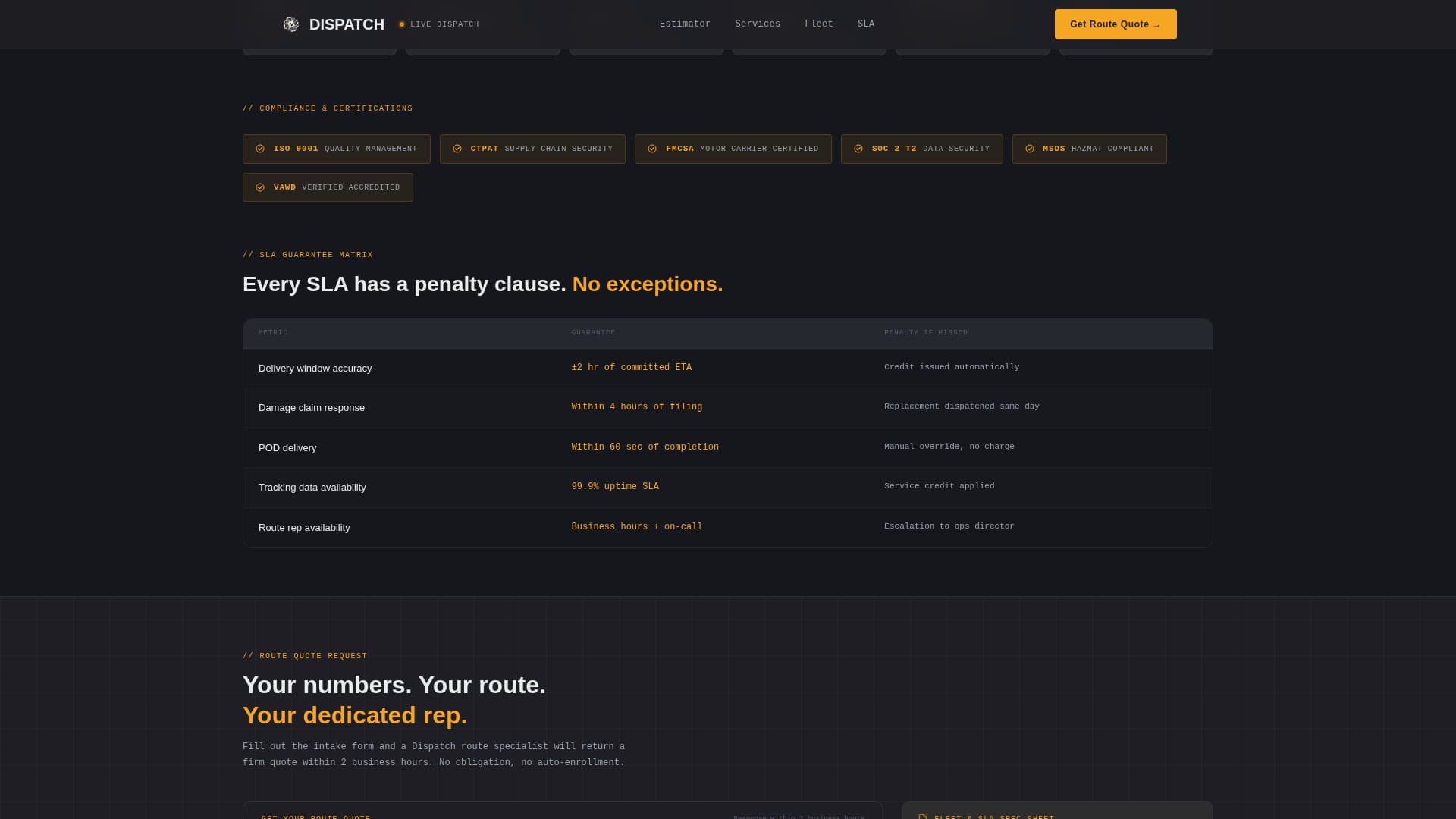 Dispatch - Highvalue Lastmile Landing Page Template