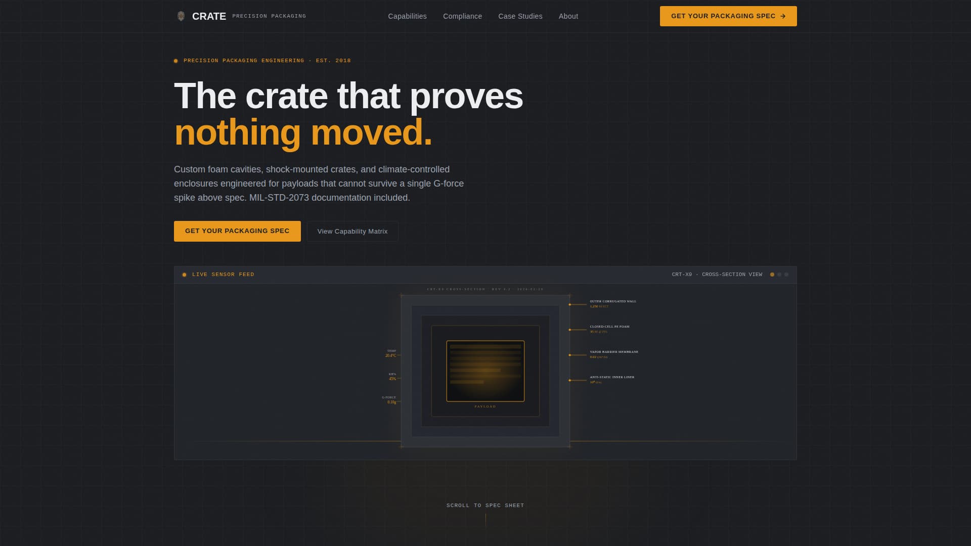 Crate - Precision Electronicspackaging Landing Page Template