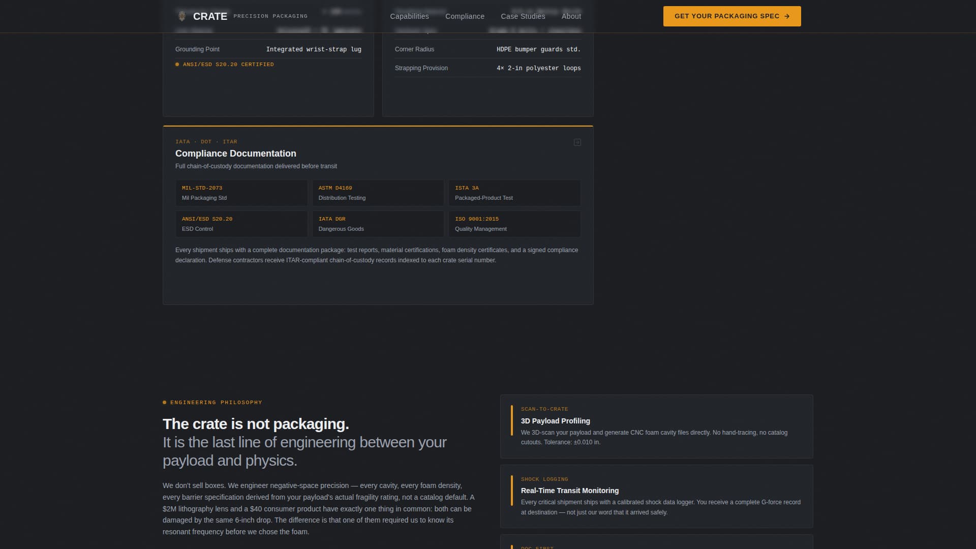 Crate - Precision Electronicspackaging Landing Page Template