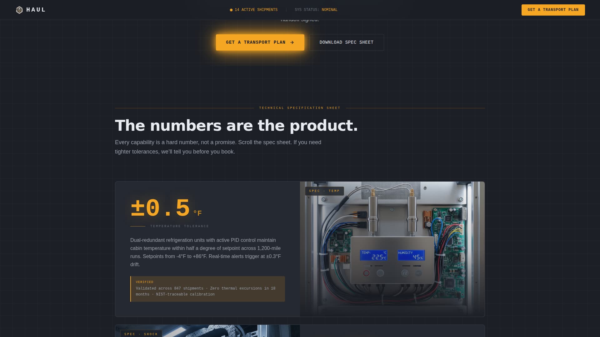 Haul - Climatecontrolled Electronics Landing Page Template