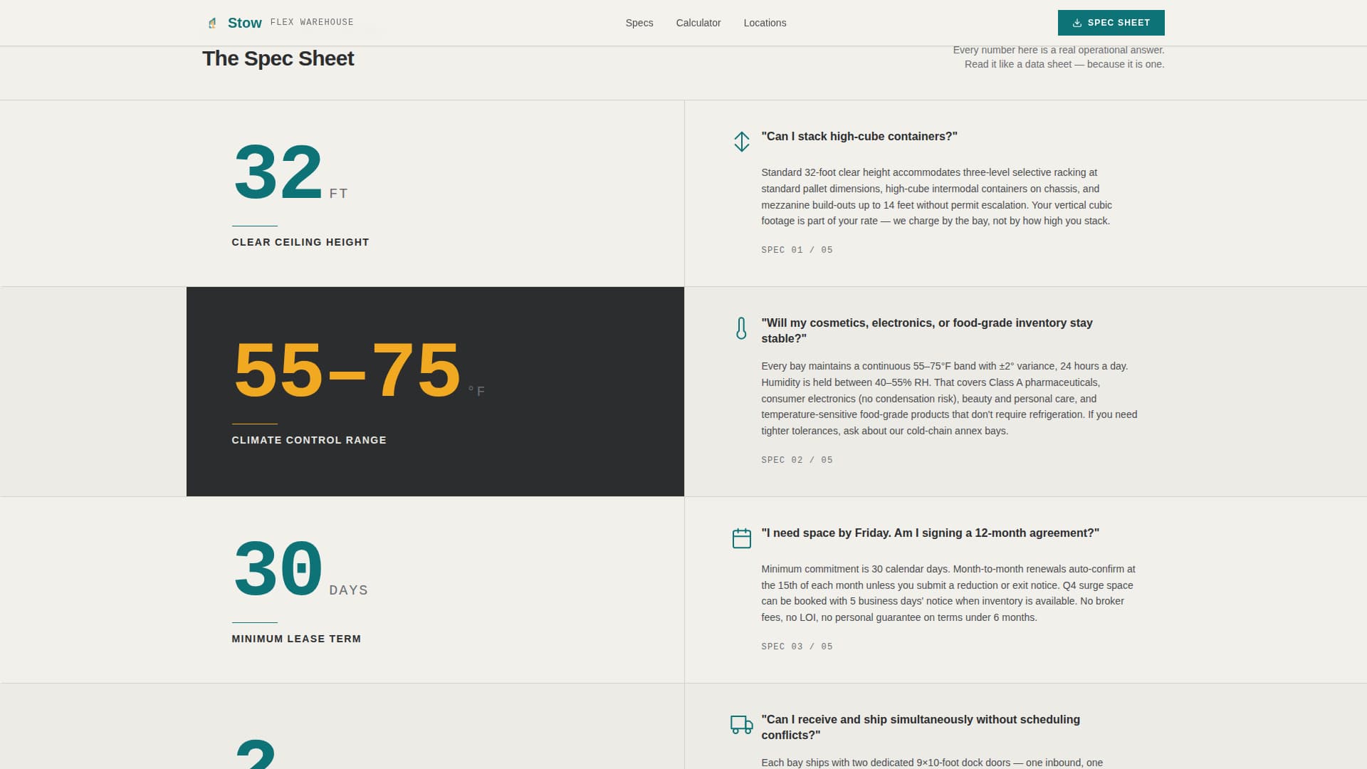 Stow - Scalable Warehouse Landing Page Template