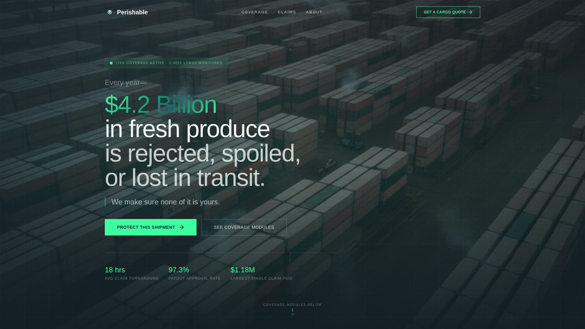 Perishable - Precision Produce Landing Page Template