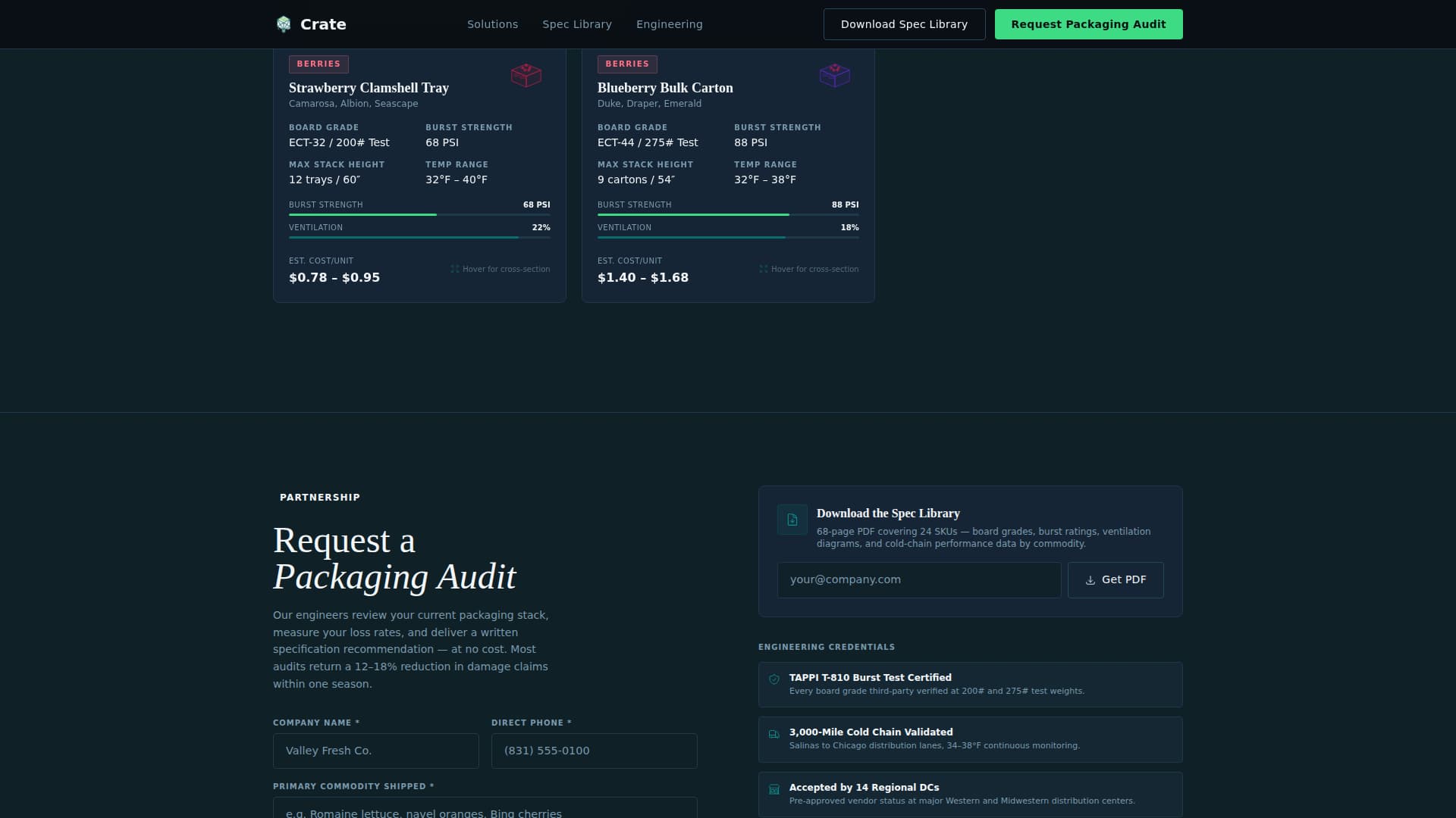 Crate - Precision Produce Landing Page Template