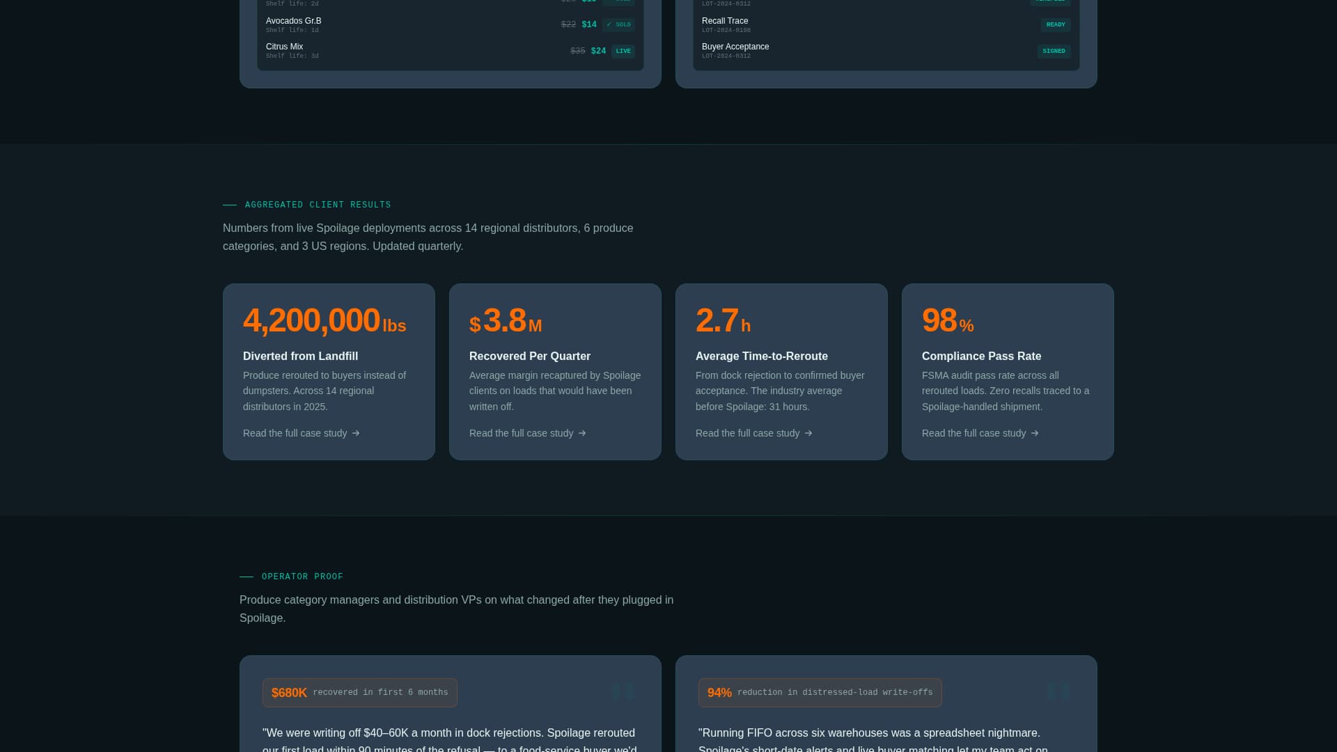 Spoilage - Powerful Produce Landing Page Template