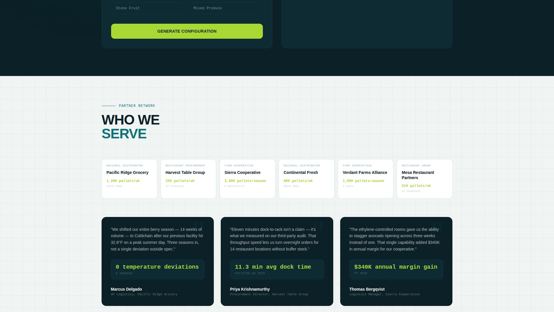 Coldchain - Precision Freshproduce Landing Page Template