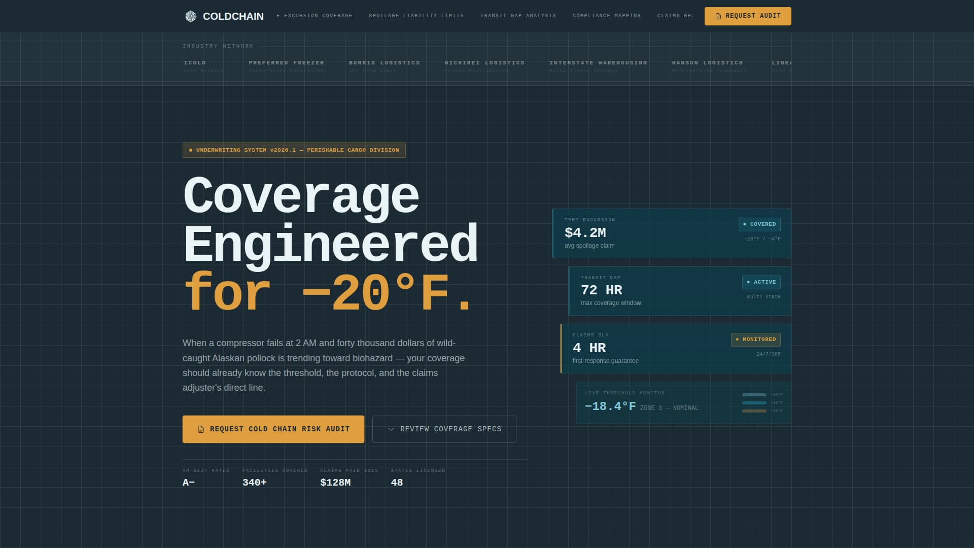 Coldchain - Precision Perishable Landing Page Template