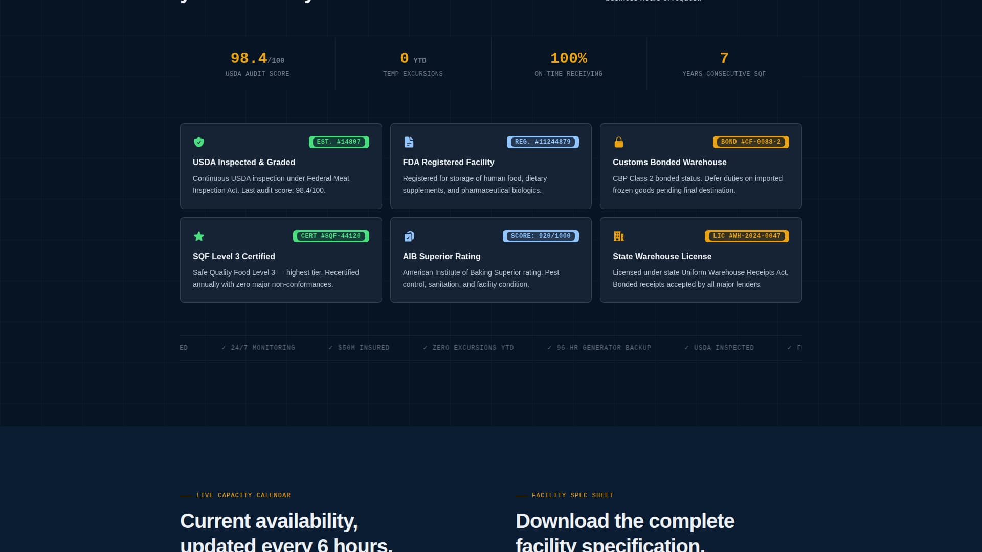 Vault - Certified Coldstorage Landing Page Template