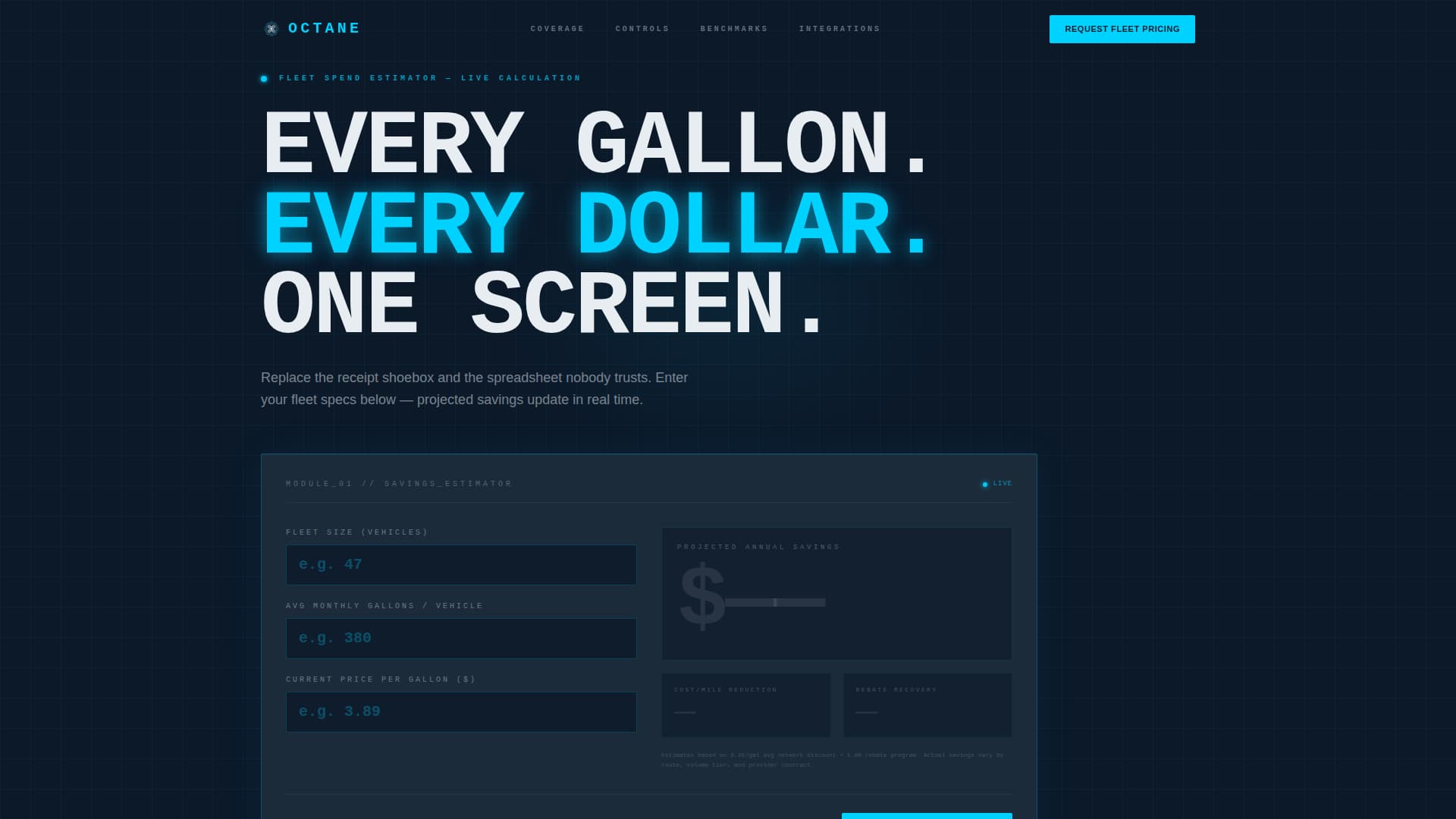Octane - Precision Fleet Landing Page Template