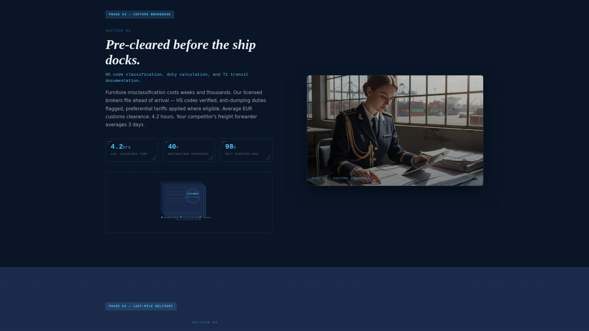 Manifest - Precision Freight Landing Page Template
