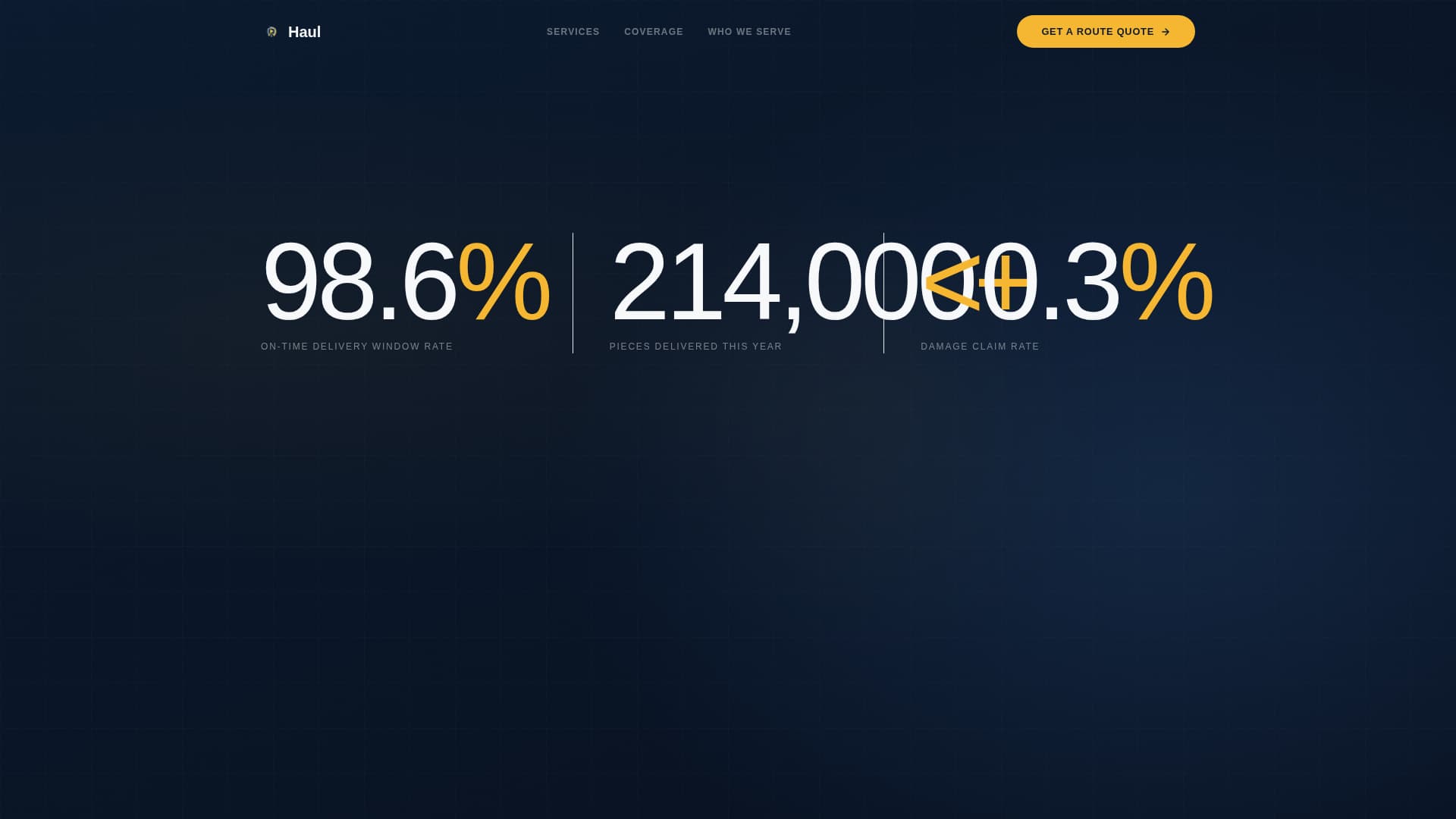 Haul - Precision Lastmile Landing Page Template