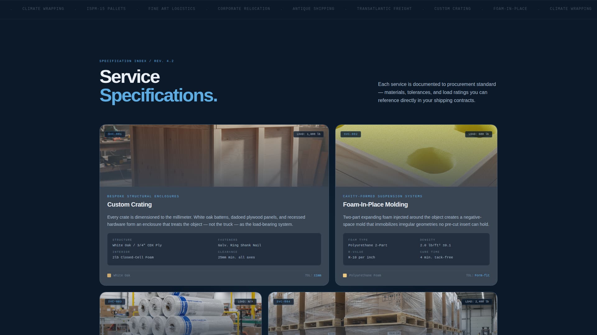 Cratespec - Precision Packaging Landing Page Template