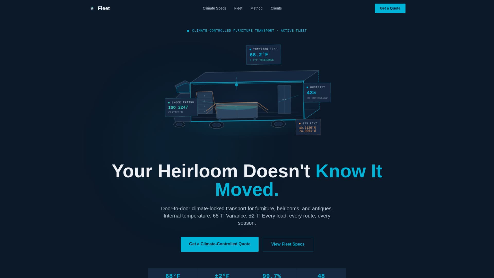 Fleet - Precision Climatecontrolled Landing Page Template