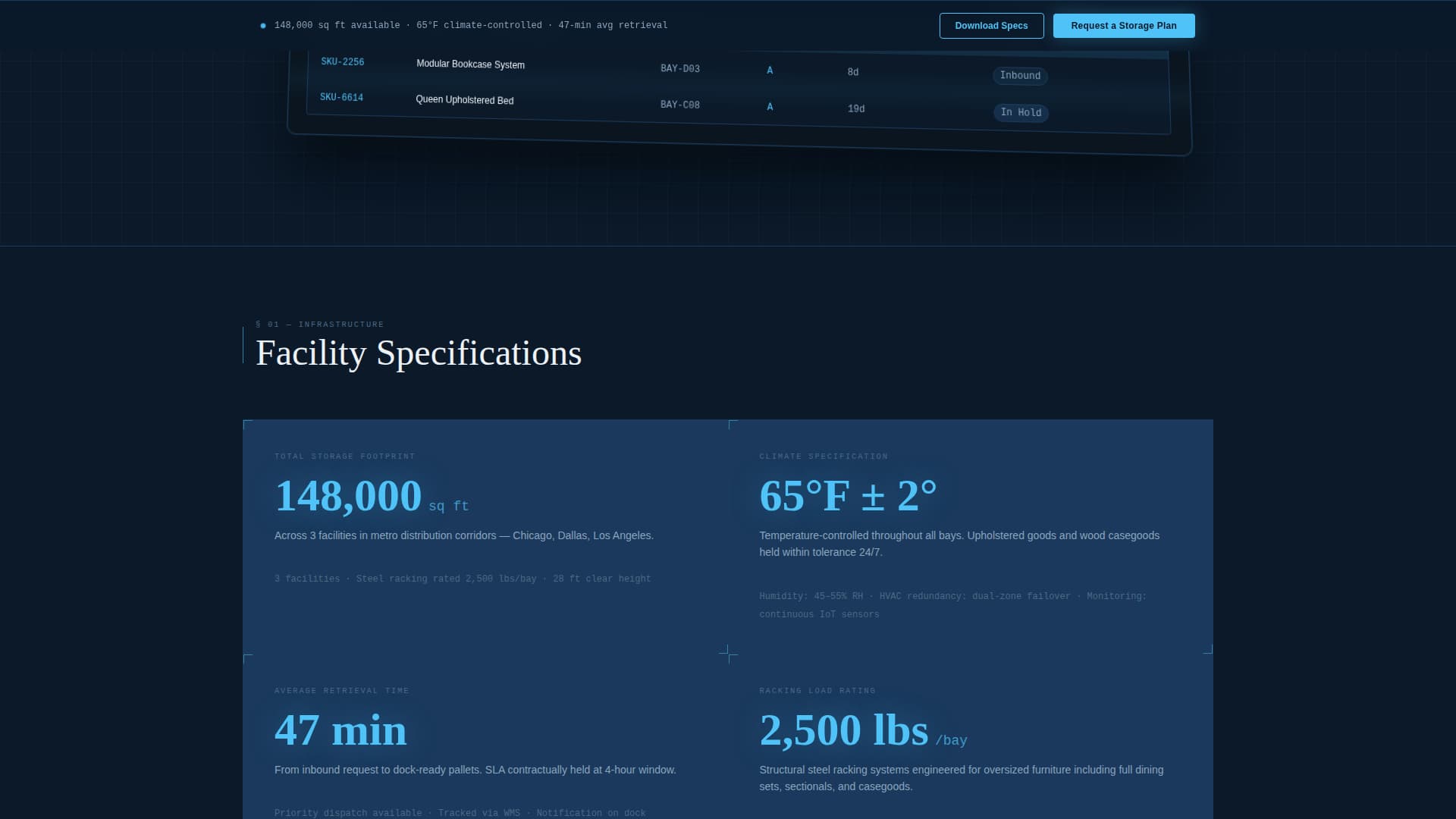 Stow - Precision Warehouse Landing Page Template