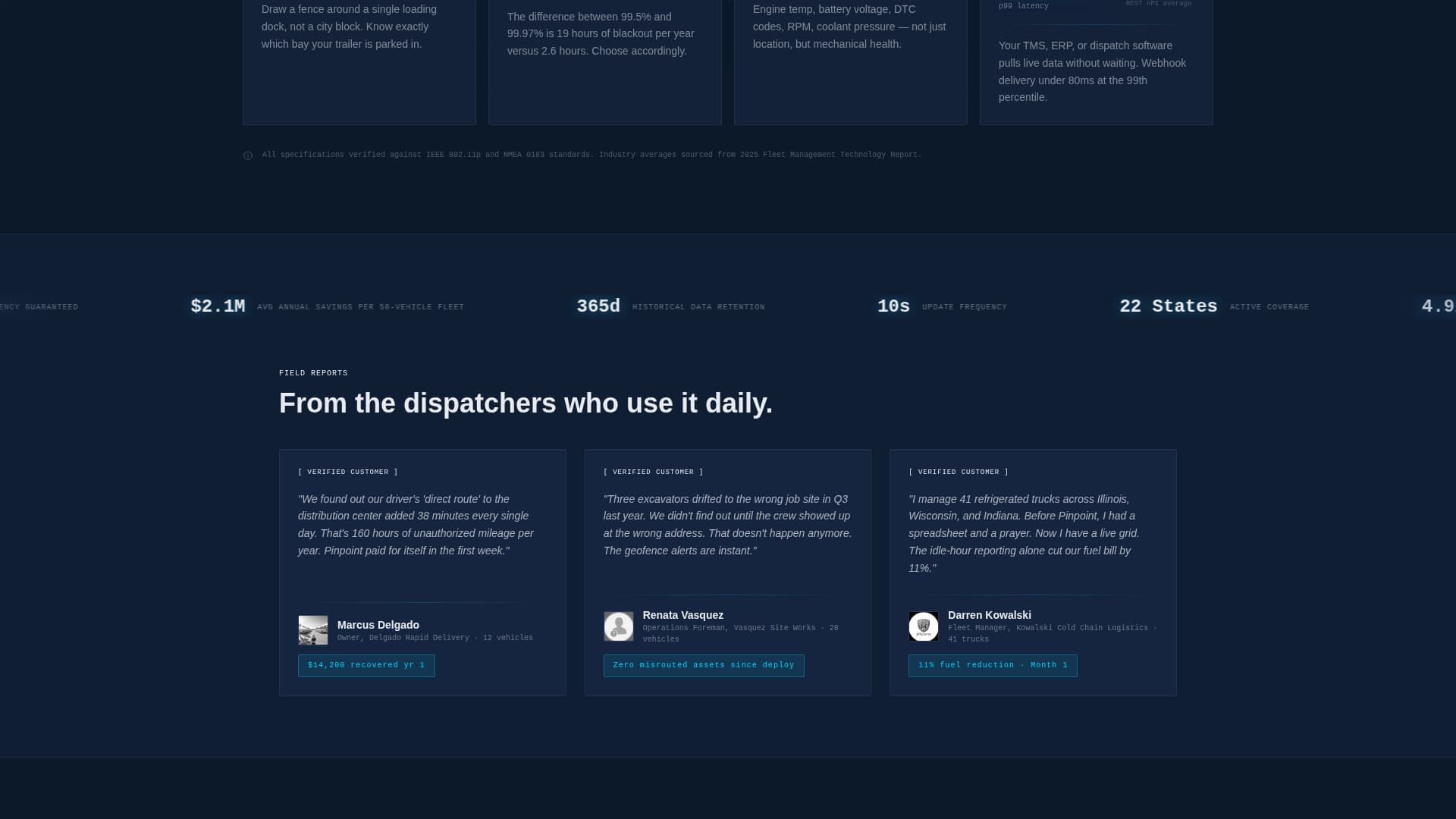 Pinpoint - Precision Fleet Landing Page Template