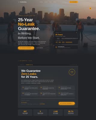 Commercial Roofing Contractor Website Template with Guarantee