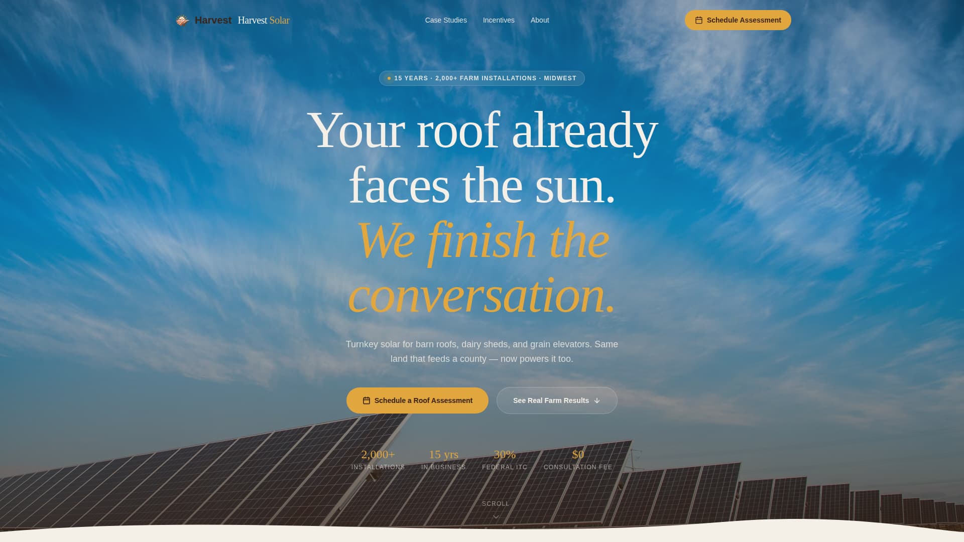 Harvest - Trusted Solar Landing Page Template