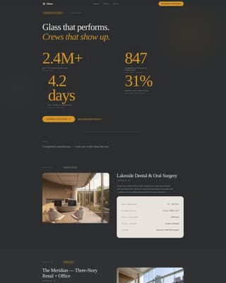 Glaze - Precision Glazing Landing Page Template