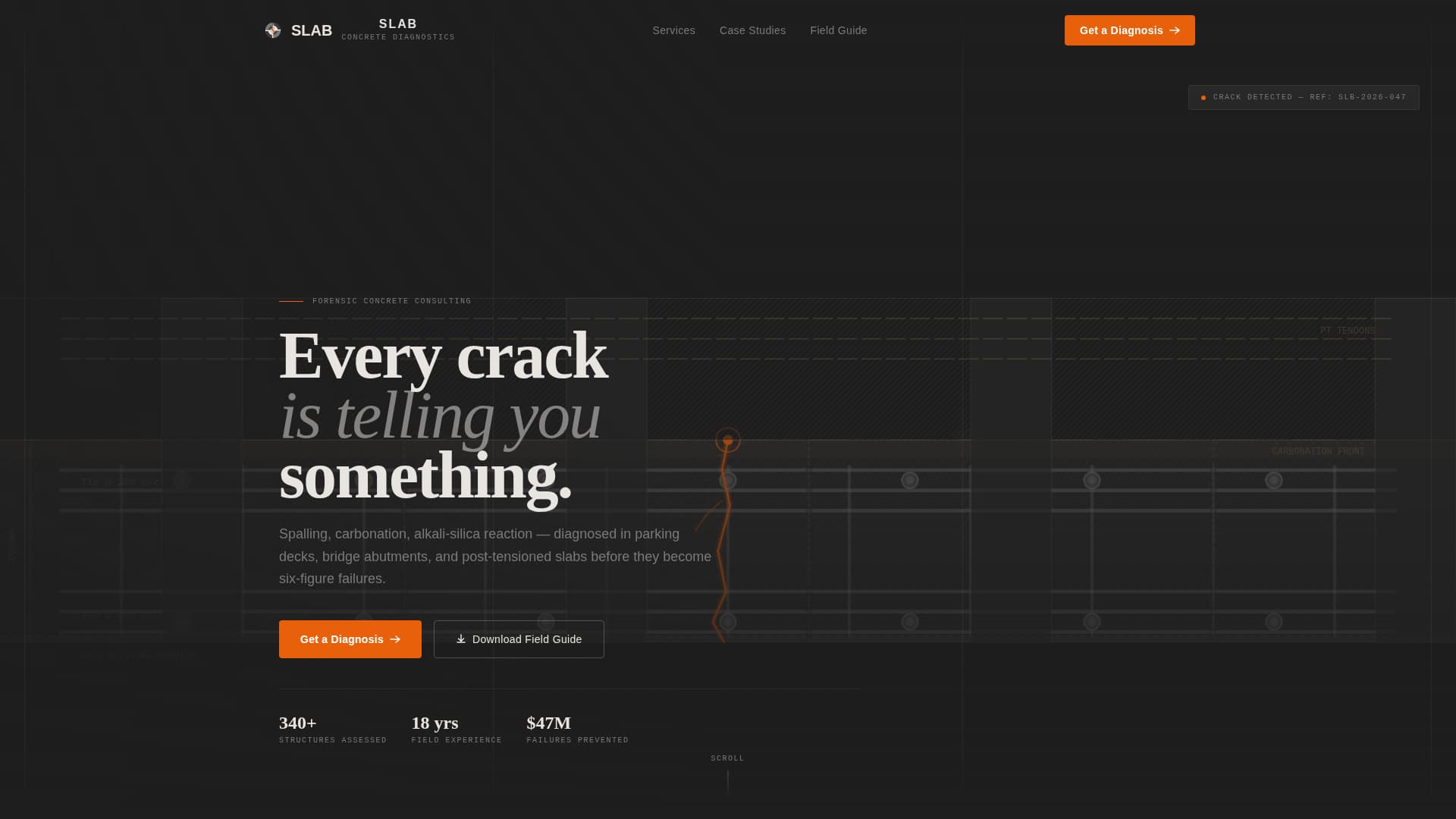 Slab - Diagnostic Concrete Landing Page Template