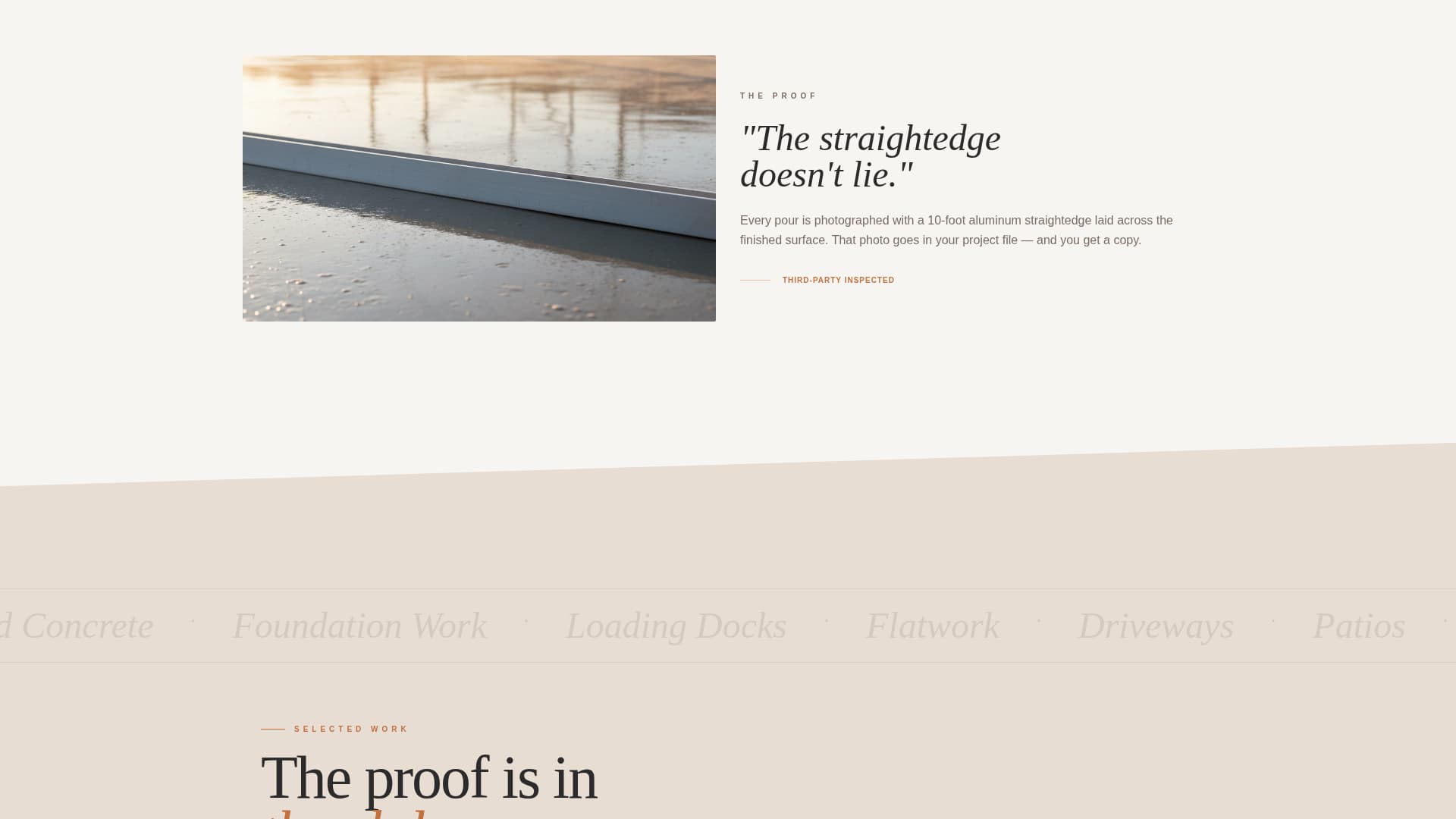 Foundation - Precision Concrete Landing Page Template