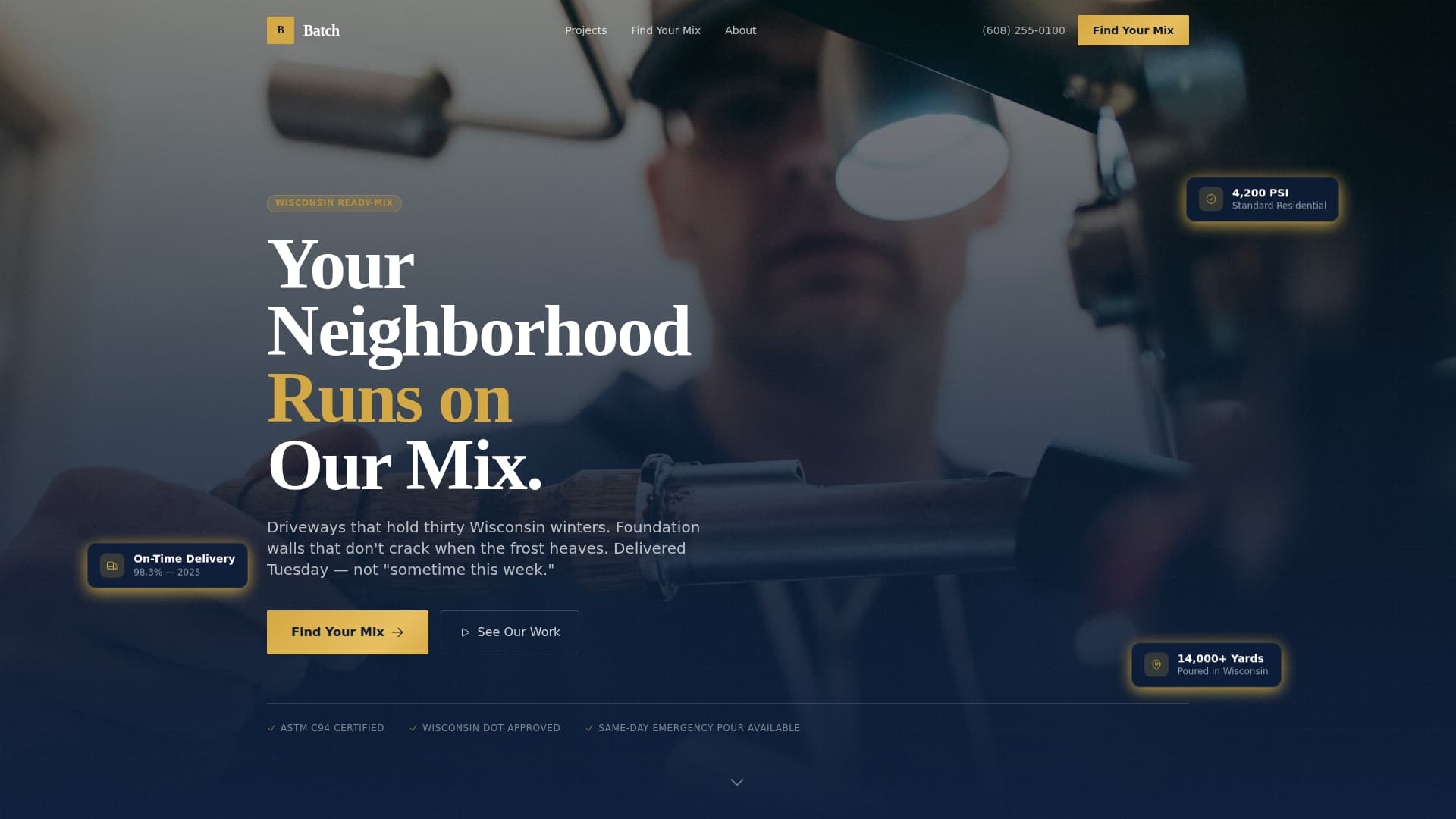 Batch - Trusted Concrete Landing Page Template