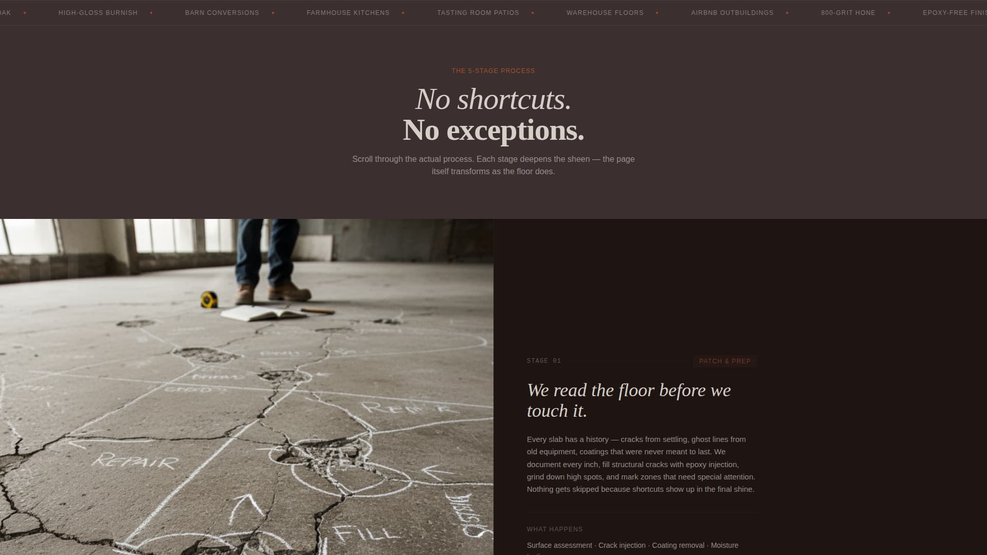 Grind - Polished Concrete Landing Page Template